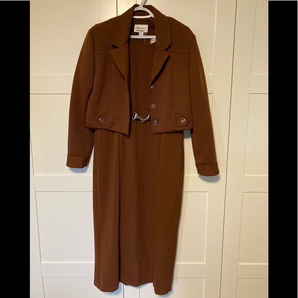 Michael Phillips Dresses & Skirts - Chocolate brown dress with matching short jacket